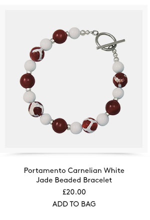 Portamento carnelian white jade beaded bracelet. £20.00. Add to bag