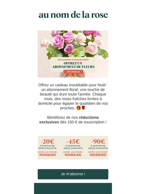 Offrez un abonnement de roses éternelles : un cadeau chaque mois !