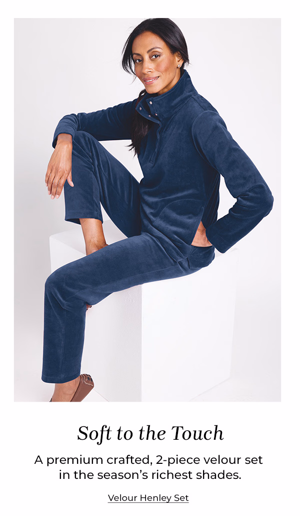 Soft to the Touch. Velour Henley Set