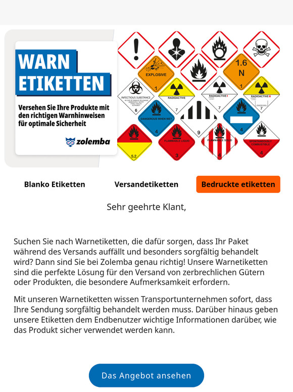 Seien Sie gewarnt! Billige Etiketten bei Zolemba!