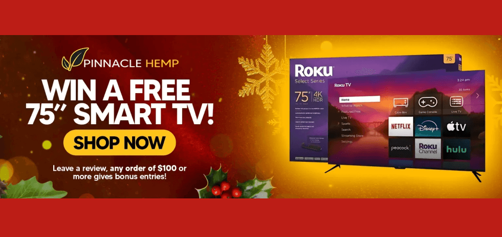 Win a Free 75" Smart TV! | Pinnacle Hemp