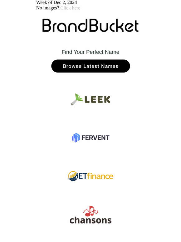 Your Weekly Digest of New Names