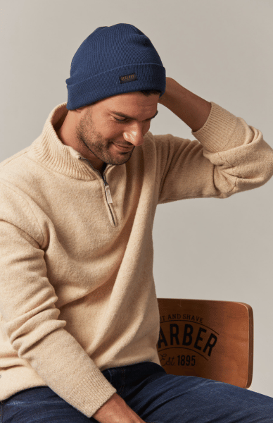 Bonnet bleu homme