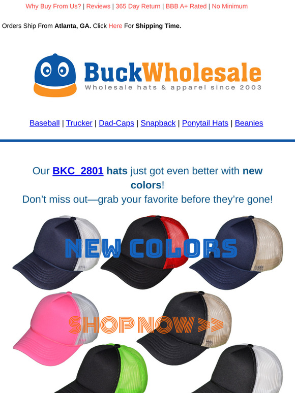 Introducing Fresh Colors for Our Best-Selling BKC_2801 Hats!