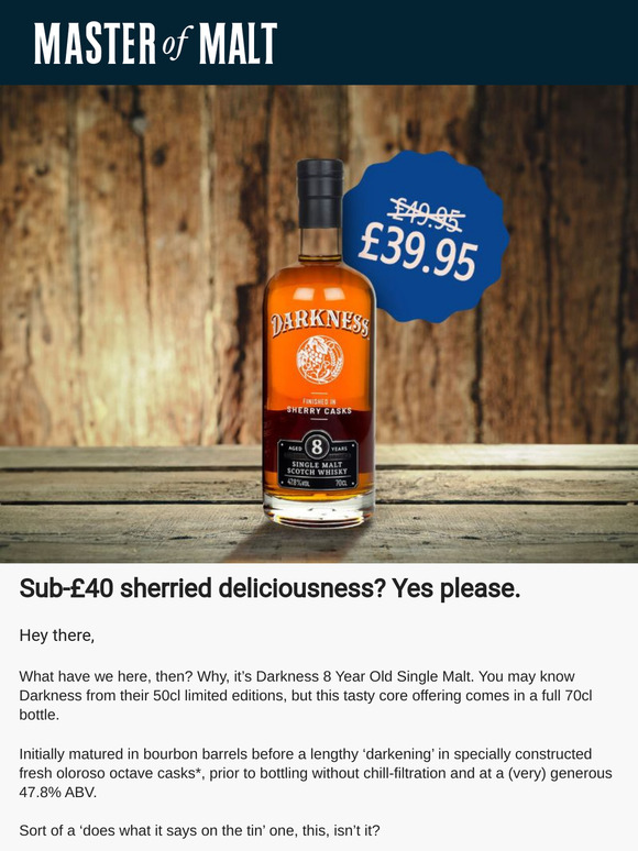 Save £10 on Darkness 8yo 70cl!