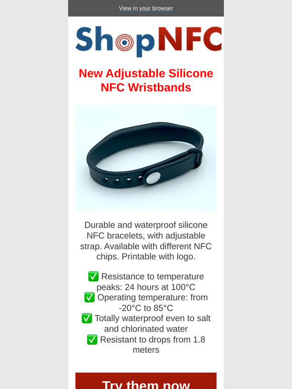 New Adjustable Silicone NFC Wristbands