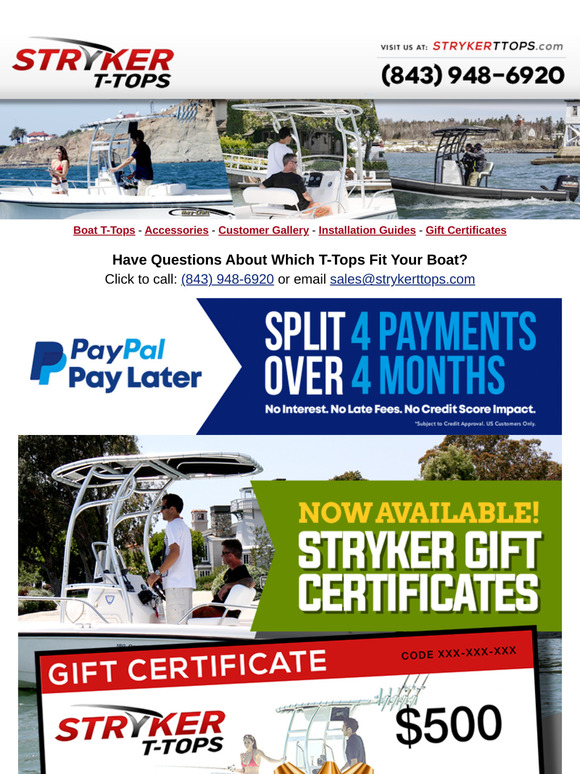 Stryker T-Top Gift Certificates!