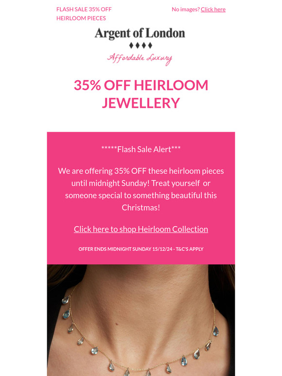 FLASH SALE 35% OFF stunning Heirloom Pieces this weekend only