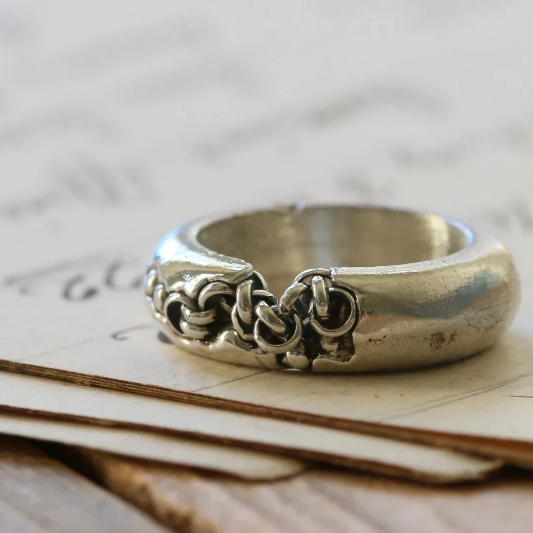 Image of Silver Seafoam Ring (Chain)