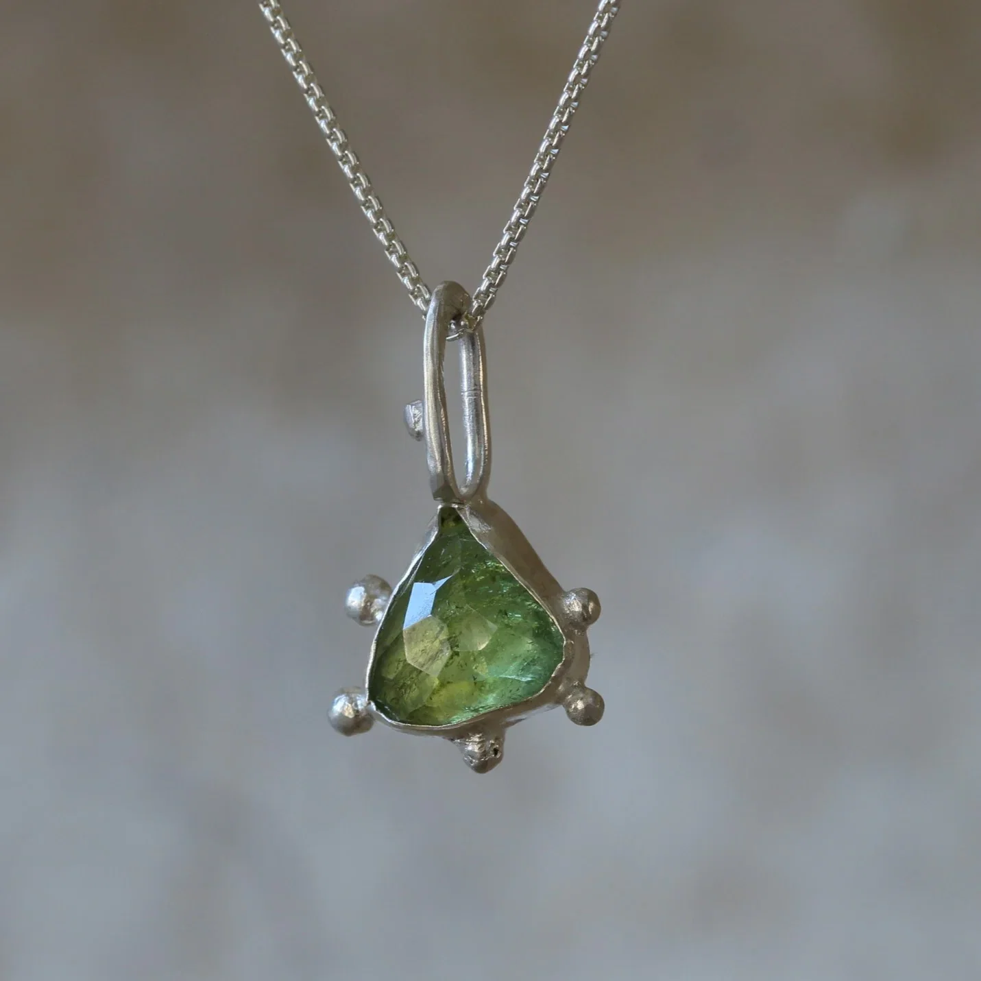 Image of Triangle Green Tourmaline Necklace