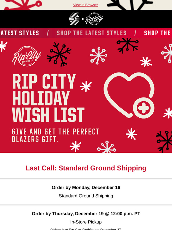 Last Chance For Ground Shipping!