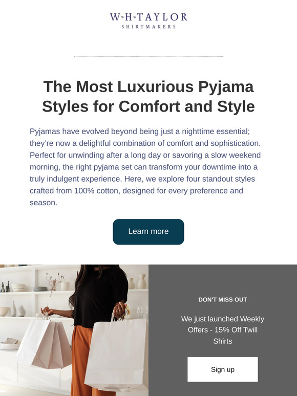 Newsletter - The Most Luxurious Pyjama Styles for Comfort and Style