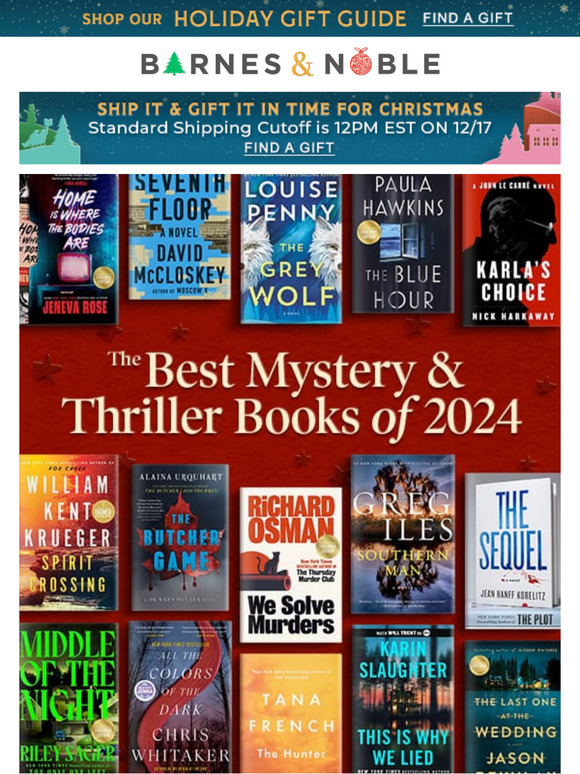 Barnes & Noble The Best Mystery & Thriller Books of 2024 Milled