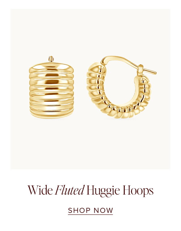 Wide Fluted Huggie Hoops