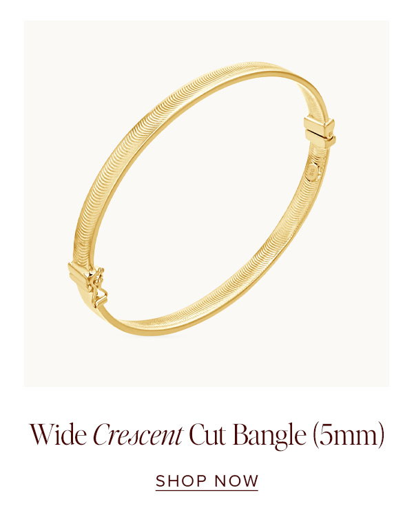 Wide Crescent Cut Bangle (5mm)