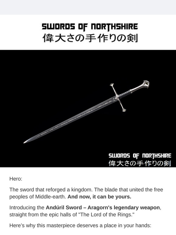 🔥 The Legendary Andúril Sword – Now $80 Off (While It Lasts!)