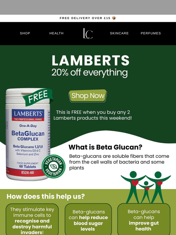 20% off Lamberts + Free Supplement + Double Points