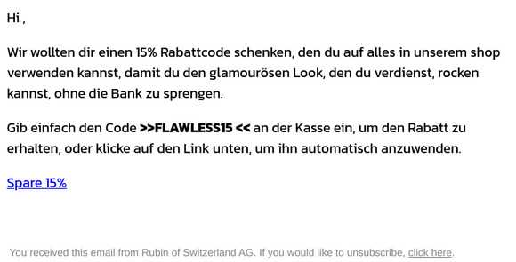 15% Rabatt nur für dich ❤️