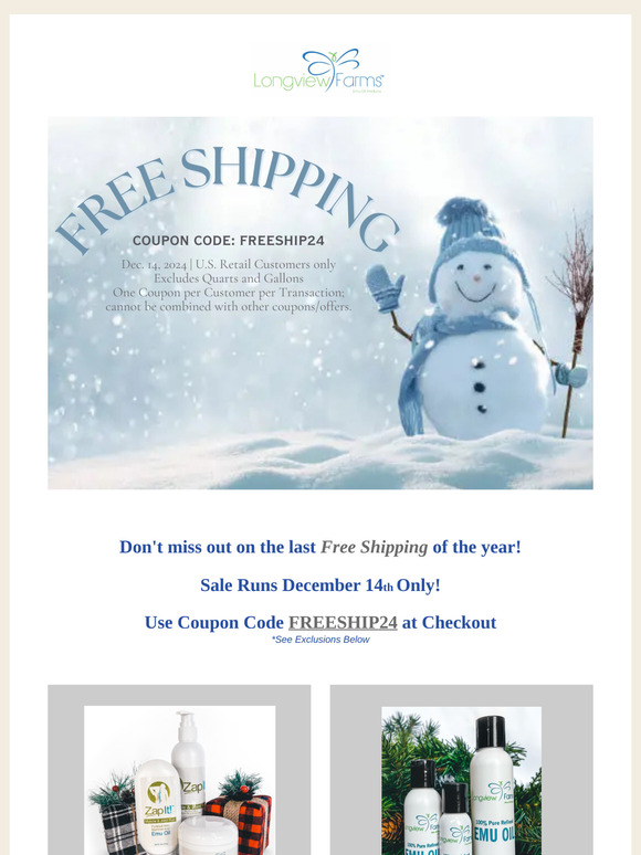 Last Free Shipping of the Year  —