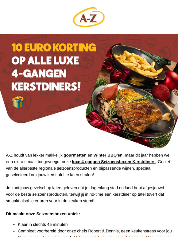 Luxe 4-gangen Seizoensboxen Kerstdiner – nu met €10 Korting! 🎁