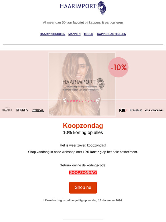 Koopzondag! 10% korting op alles online in de webshop!