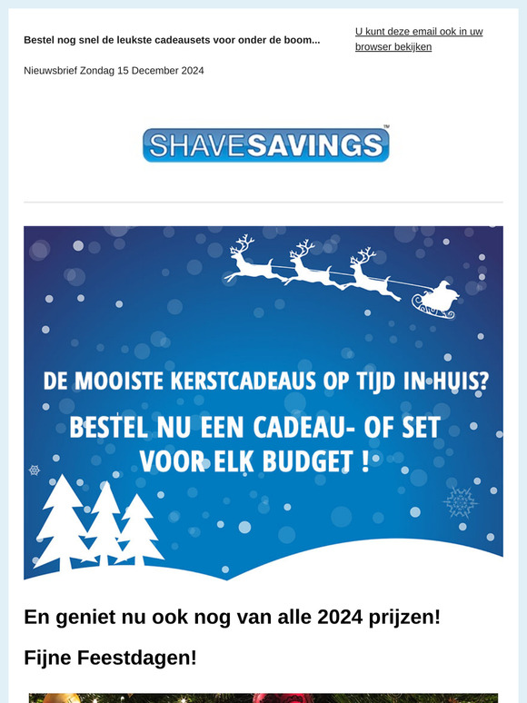 Bestel nog snel deze Top Cadeau's: Gillette, Wilkinson, Nivea Men en meer! Tot meer dan 50 % Korting! 🎄