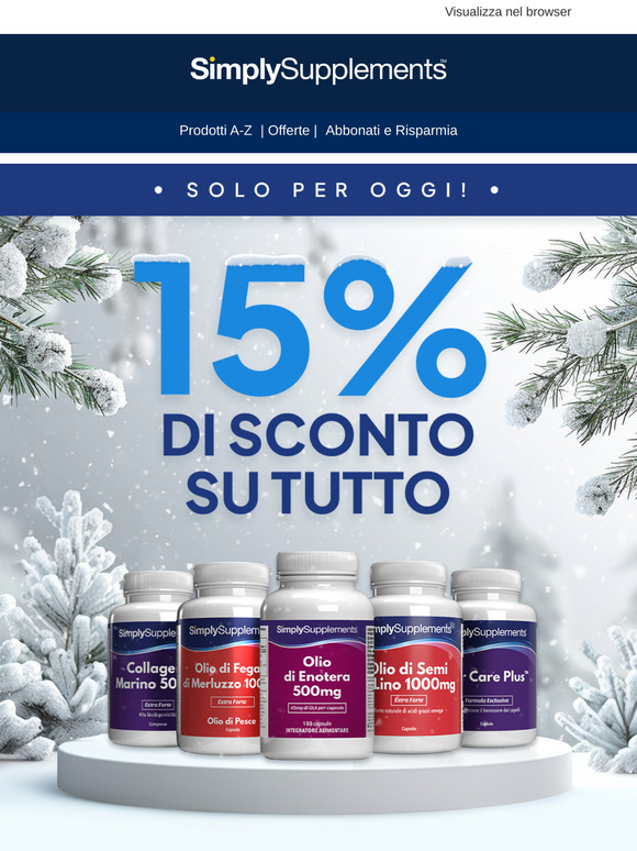 Sconto del 15% su TUTTO!