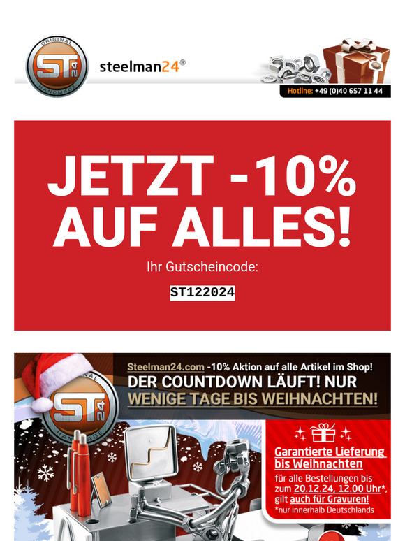 Lieferung bis Weihnachten mit 10% Rabatt