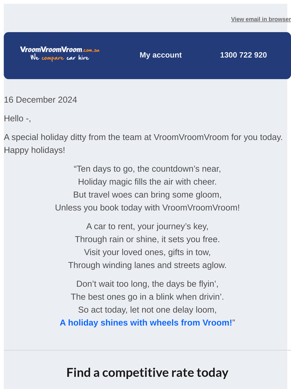 Make your holidays hassle-free. Reserve your hire car today!
