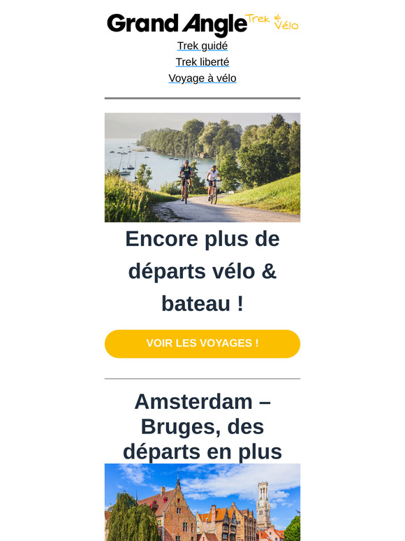 Encore plus de départs vélo & bateau !