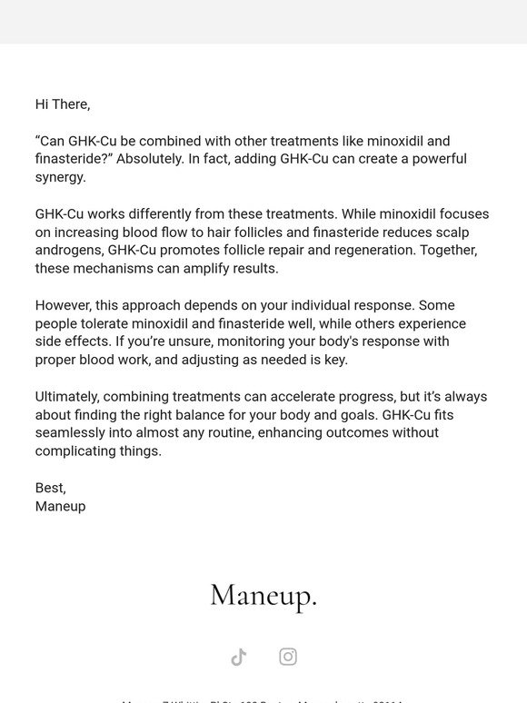 Maneup: Can GHK-Cu Be Used with Minoxidil and Finasteride? | Milled