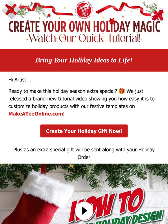 🎄New Video Tutorial: Create Your Custom Holiday Tee in Minutes!"