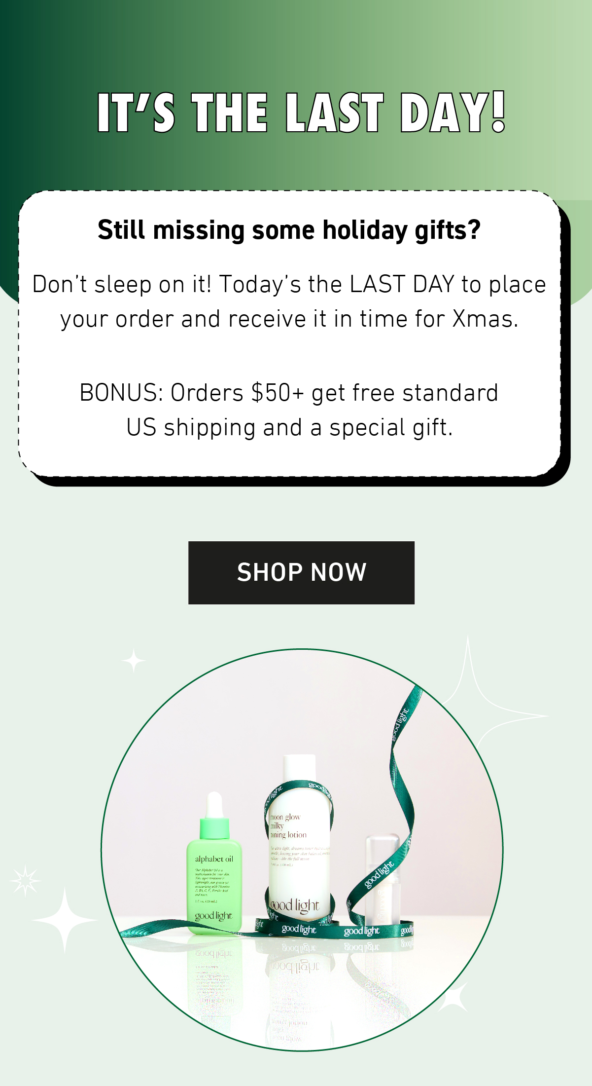 Need your gift by Dec 24? Place your order by December 16th!
