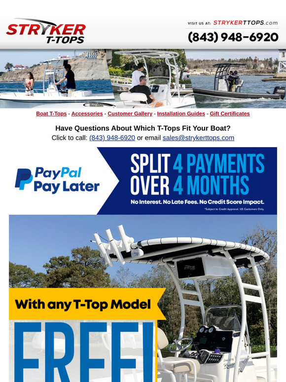 FREE 5 ROD HOLDER with any Stryker T-Top!