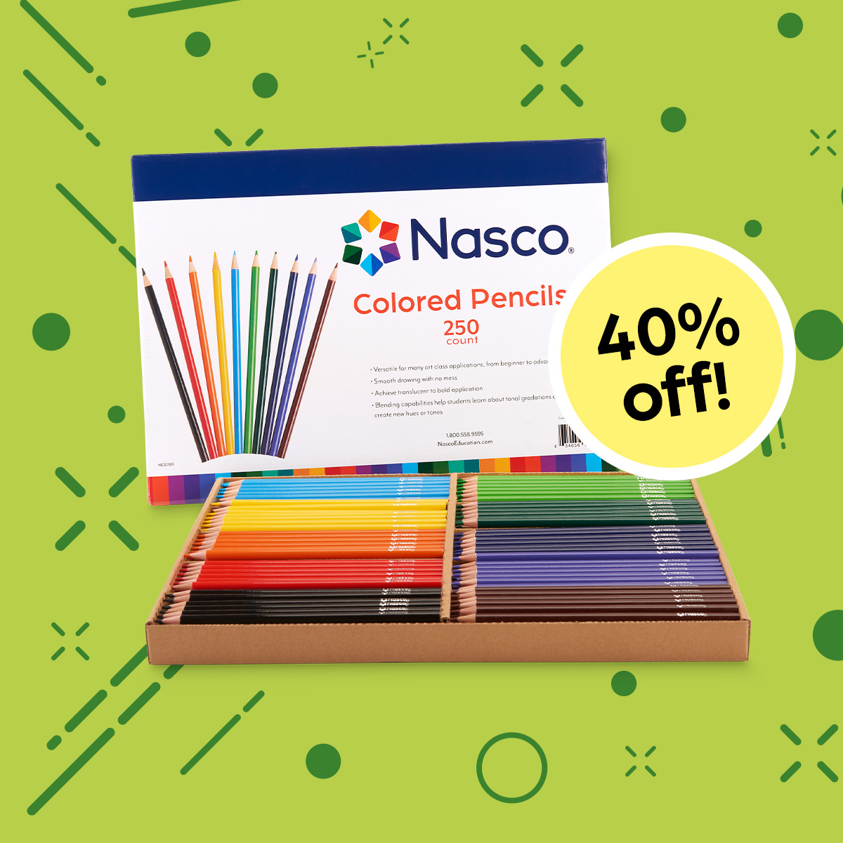 Nasco Colored Pencils, Classpack of 250