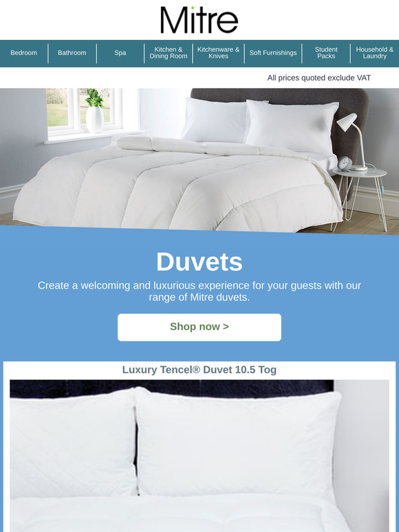 Elevate guest comfort with Mitre duvets