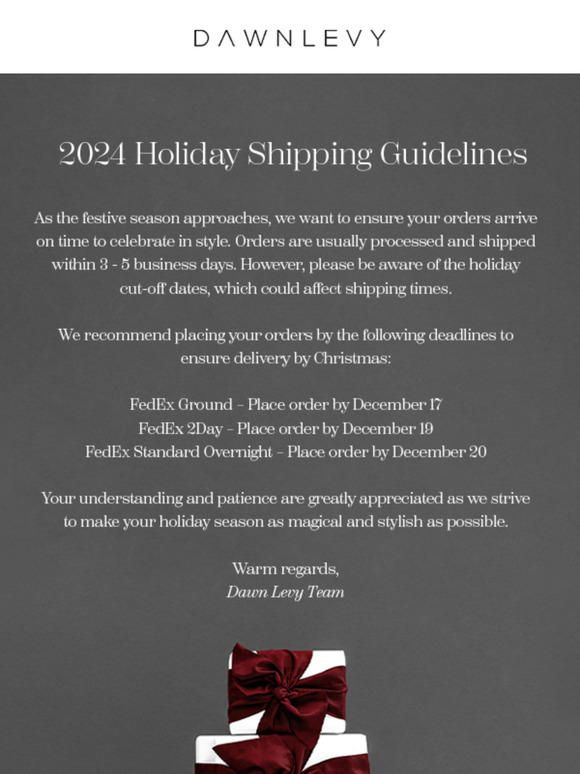 Ensure Your Gifts Arrive On Time - 2024 Holiday Shipping Deadlines Inside!