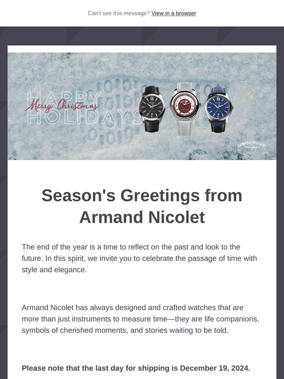 Happy holiday from Armand Nicolet