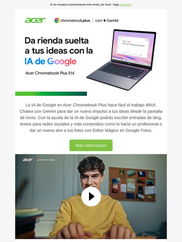 Prueba la magia de la IA con Gemini en Chromebook Plus