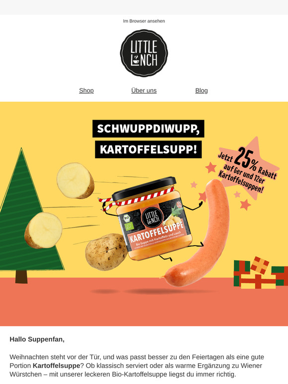 Perfekt für Weihnachten: Unsere Kartoffelsuppe 25% reduziert!