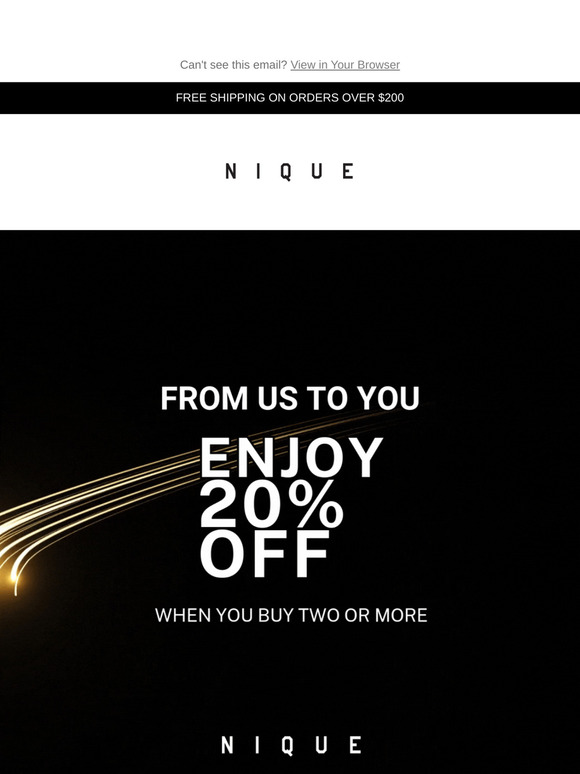 20% Off Two or More Starts NOW