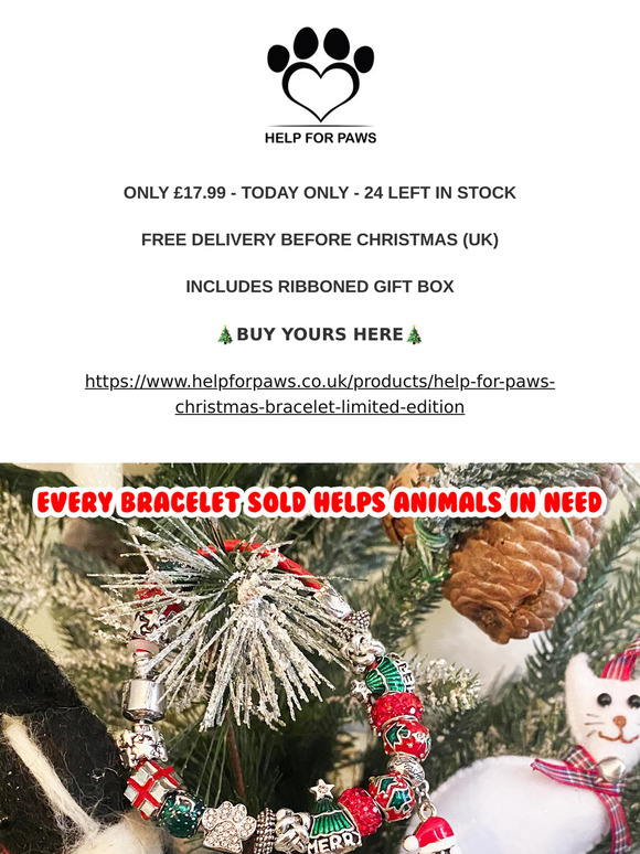 Christmas Paw Bracelet🎄 £17.99 Today Only!