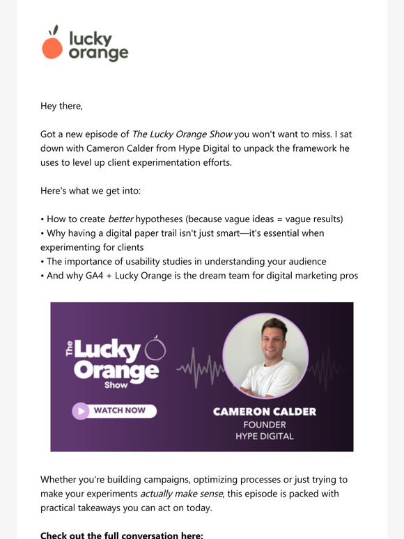 Usability, Experiments & GA4 + Lucky Orange = Must-Hear Insights