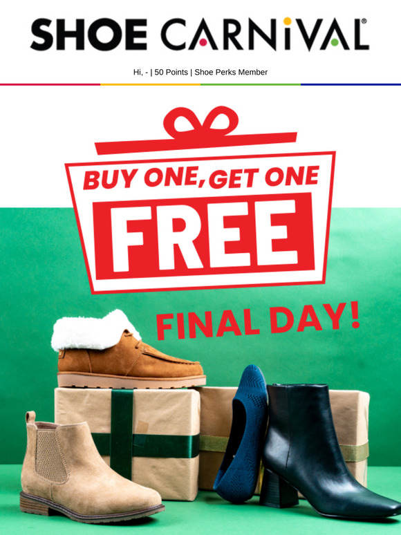 Shoe carnival buy one get one sale online