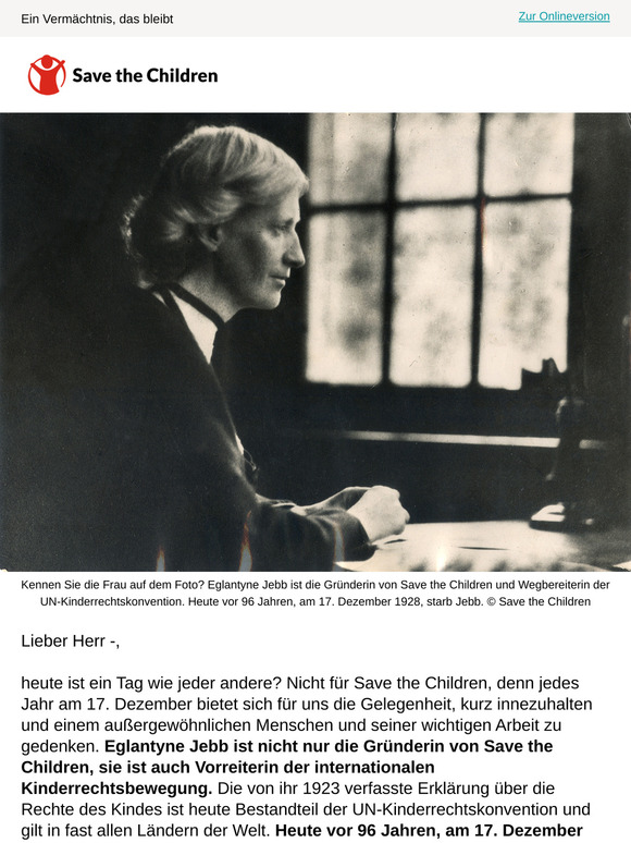 In Gedenken an Eglantyne Jebb