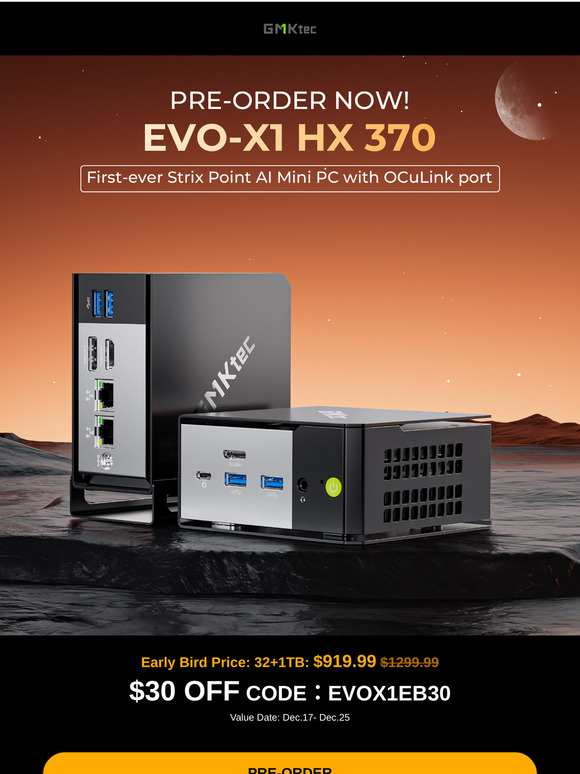 💥Pre-Order Now | EVO-X1 AI Mini PC 🎁 Get $30 Early Bird Discount & Free Gift!