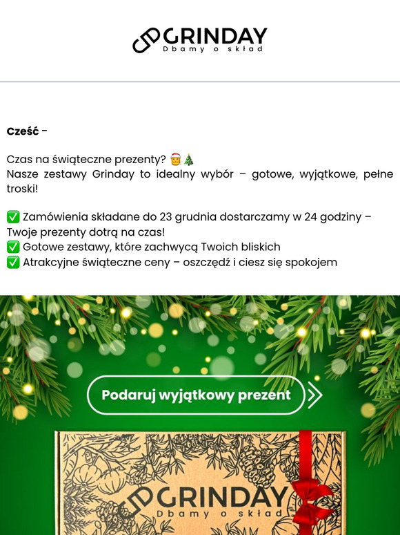 🎄 Ostatnia szansa na świąteczne zestawy Grinday! 🎁