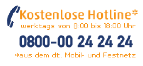 kostenlose Hotline Kopfzeile