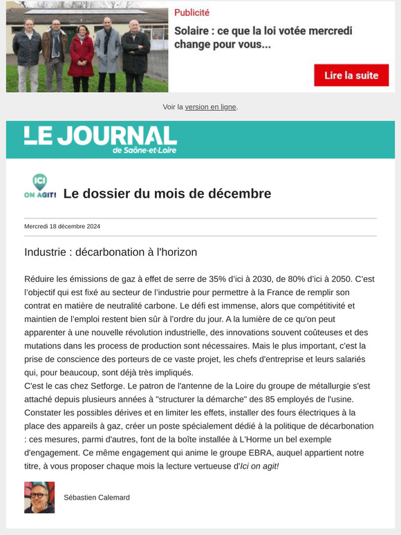 Ici on agit I La décarbonation, immense défi de l'industrie