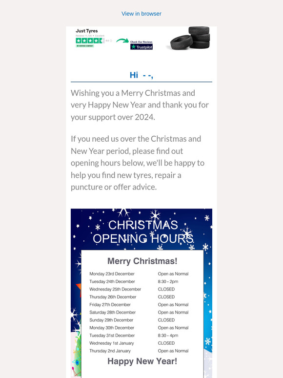 Merry Christmas from Just Tyres